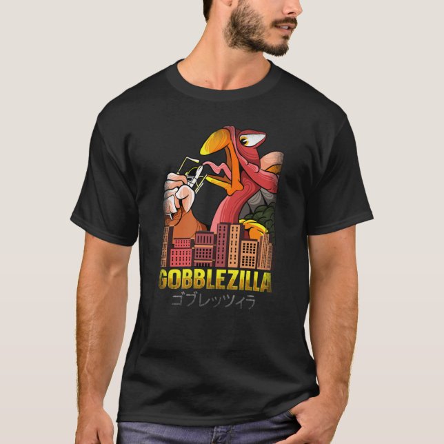Camiseta Gobblezilla Turquía Acción de Gracias1536png1536 (Anverso)