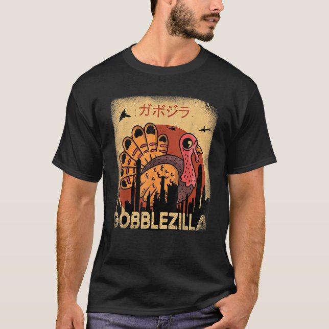 Camiseta Gobblezilla Turquía Acción de Gracias a la camiset (Anverso)
