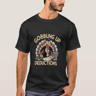 Camiseta Gobbling Up Deductions divertido diseño de pavos