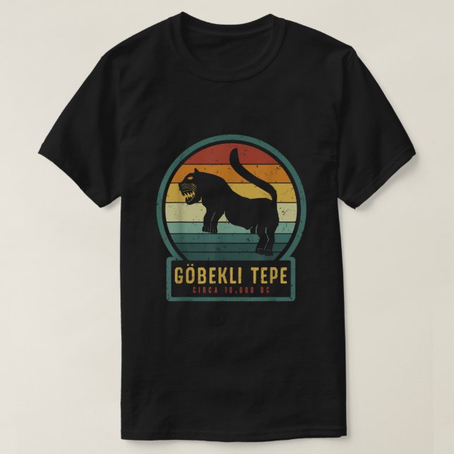 Camiseta Gobekli Tepe Leon Large Cat Antiguo Megalithic Str (Diseño del anverso)