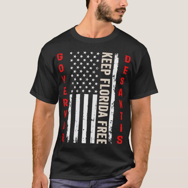 Camiseta Gobernador Ron Desantis Mantén Florida Libre (Anverso)