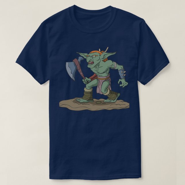 Camiseta Gobillaje de figuras de rol de mesa con hacha (Diseño del anverso)