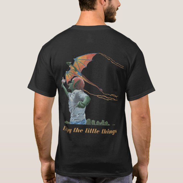 Camiseta Goblin Niño Volando Dragón Kite Fantasy Shirt (Reverso)