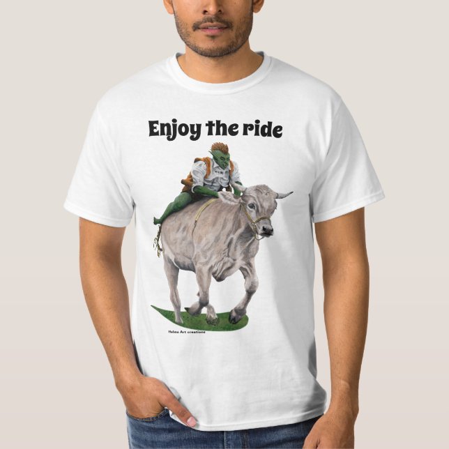 Camiseta Goblin Rider Ox Carreras Fantasy Art Shirt (Anverso)