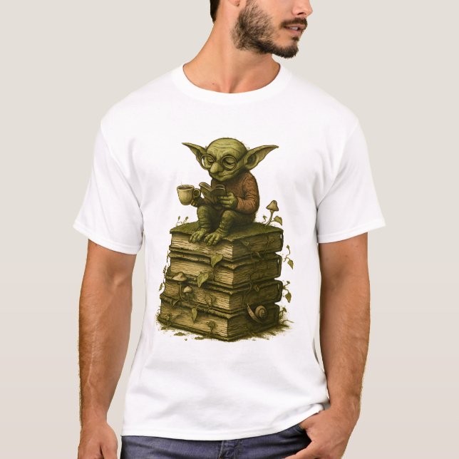 Camiseta Goblincore Bookworm Mushroom Fantasy (Anverso)
