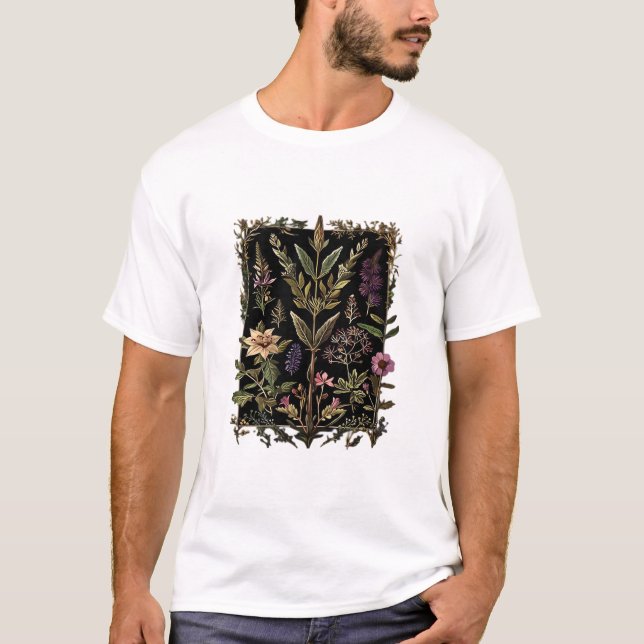 Camiseta Goblincore Victorian Witch Hierbas Clásico (Anverso)