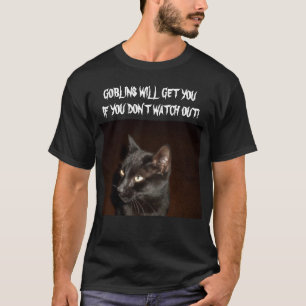 CAMISETA GOBLINS TE LLEVARÁ GATO NEGRO