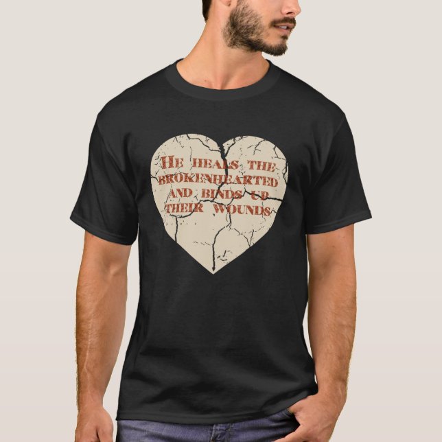 Camiseta God and Christian Psalm 1473 Healing Heart Jesus C (Anverso)
