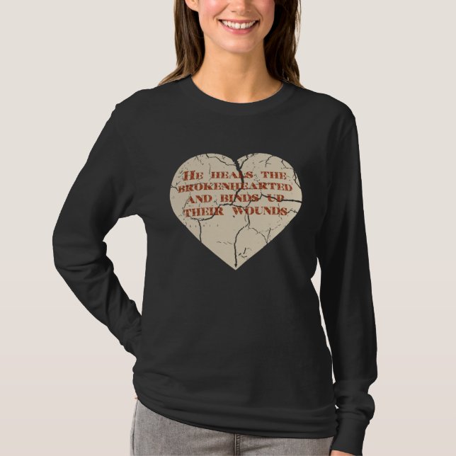 Camiseta God and Christian Psalm 1473 Healing Heart Jesus C (Anverso)