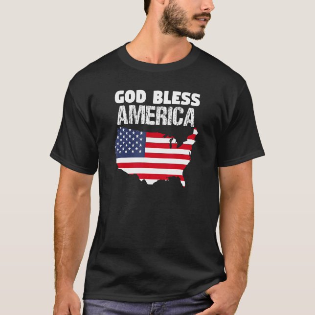 Camiseta God Bless America  4th Of July (Anverso)