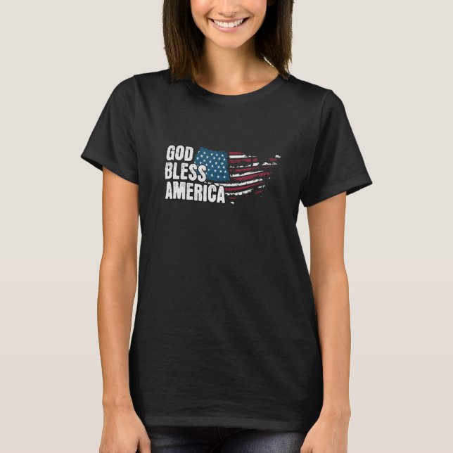 Camiseta God Bless America - 4th Of July Independence Day (Anverso)