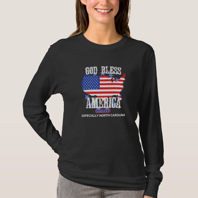 Camiseta God Bless America Especially North-Carolina US Sta (Anverso)