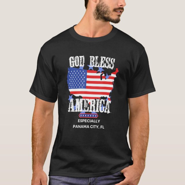 Camiseta God Bless America Especially Panama City FL US Sta (Anverso)