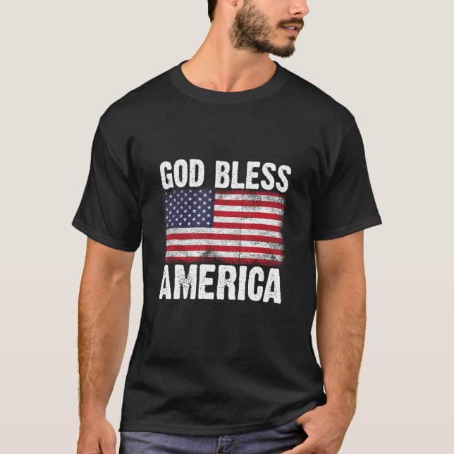 Camiseta God bless america for patriotic 4th of July (Anverso)