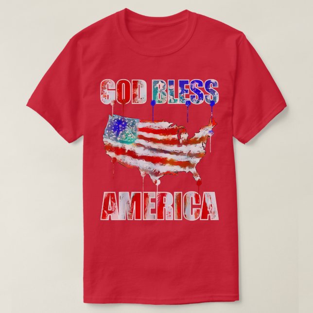 Camiseta God Bless America Graffiti style American Art  (Diseño del anverso)