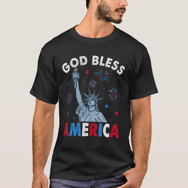 Camiseta God Bless America July 4th Independence Day USA Me (Anverso)