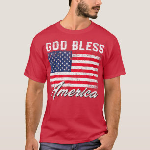 Camiseta God Bless America USA Flag 4th Of July Patriotic 