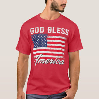 Camiseta God Bless America USA Flag 4th Of July Patriotic