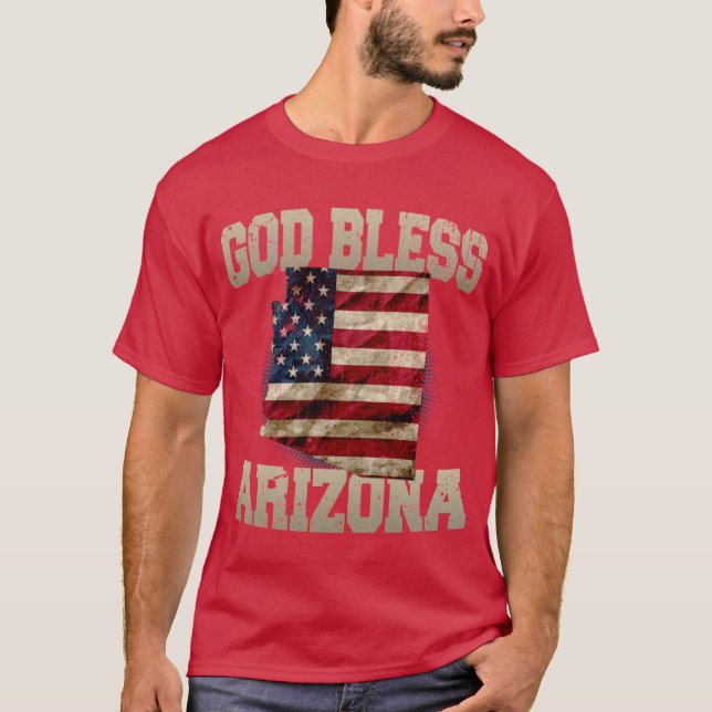 Camiseta God Bless Arizona Proud Strong Awesome Design Gift (Anverso)