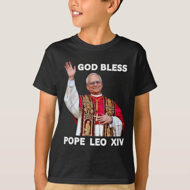 Camiseta God Bless New Pe Leo Xiv Catholic Church Faith Sun (Anverso)