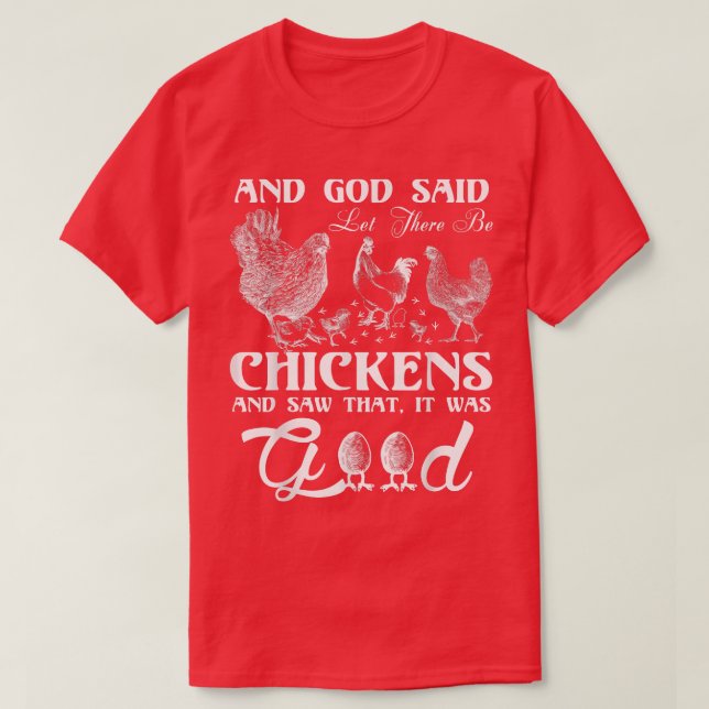 Camiseta God Chicken and Me Funnyfor chicken lovers  (Diseño del anverso)