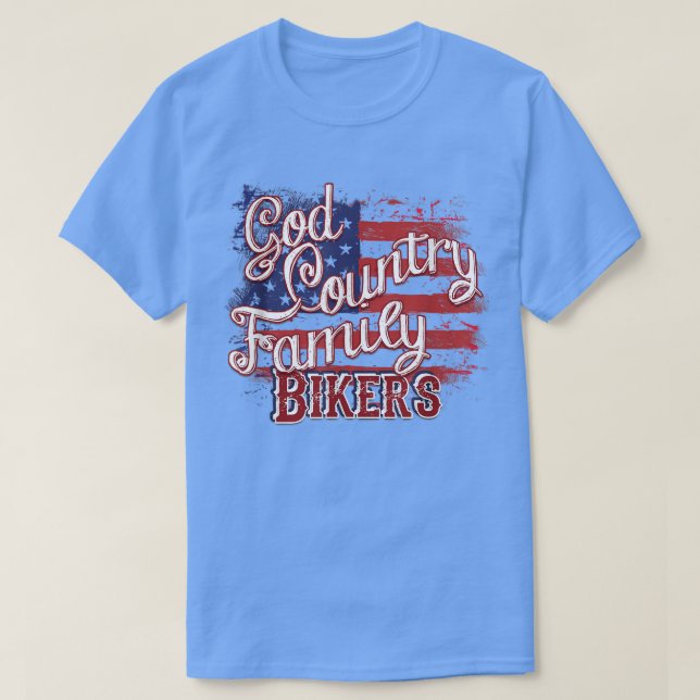 Camiseta God Country Family Bikers Patriotic Motorcycle Rid (Diseño del anverso)
