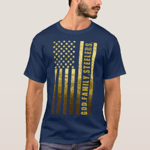 Camiseta God Family Steelers Pro Us Flag Shirt Fathers