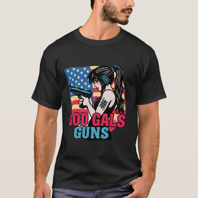 Camiseta ''God Gals Guns'' American Style  (Anverso)