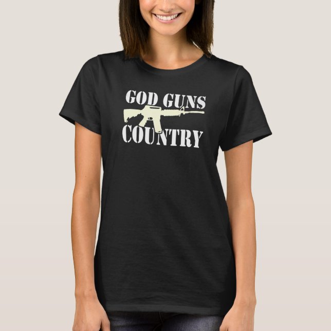 Camiseta God Guns Country With Gun American Flag Patriotic  (Anverso)