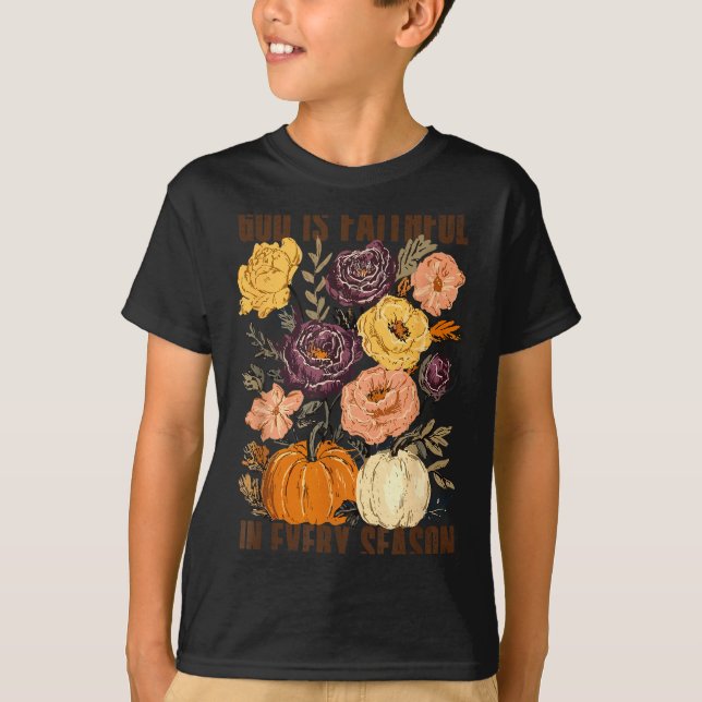 Camiseta God Is Faithful In Every Season Floral Christian F (Anverso)