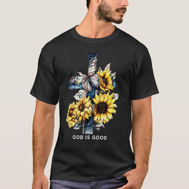 Camiseta God is good Sunflower  for Women Faith Based (Anverso)
