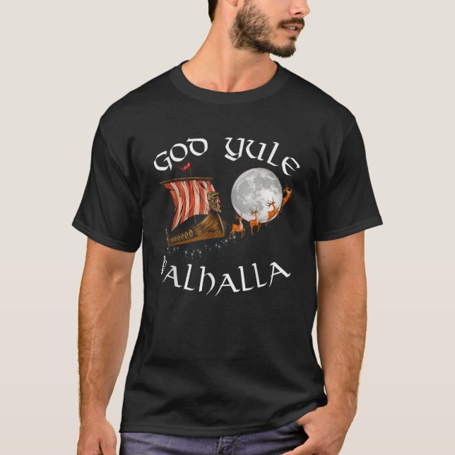 Camiseta God J l Good Yule Christmas Viking Ship With Reind (Anverso)