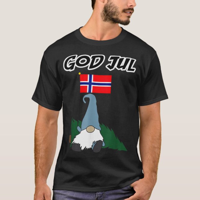 Camiseta God Jul Norwegian Gnome Merry Christmas Norway Tee (Anverso)
