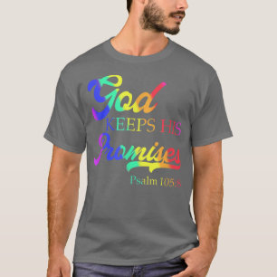 Camiseta God Keeps His Promises Psalm 1058 Christian Rainbo