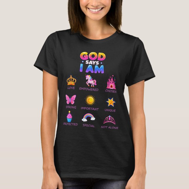 Camiseta God Say I Am Princess Cute Jesus Teen Girl Toddler (Anverso)