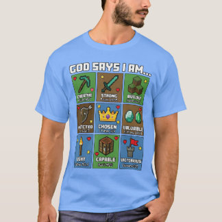 Camiseta God Says I Am Bible Verses Pixel Art Christian Gam
