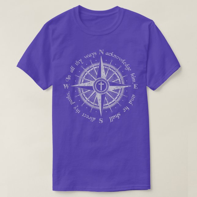 Camiseta God Will Direct Your Path Compass Religion Christi (Diseño del anverso)