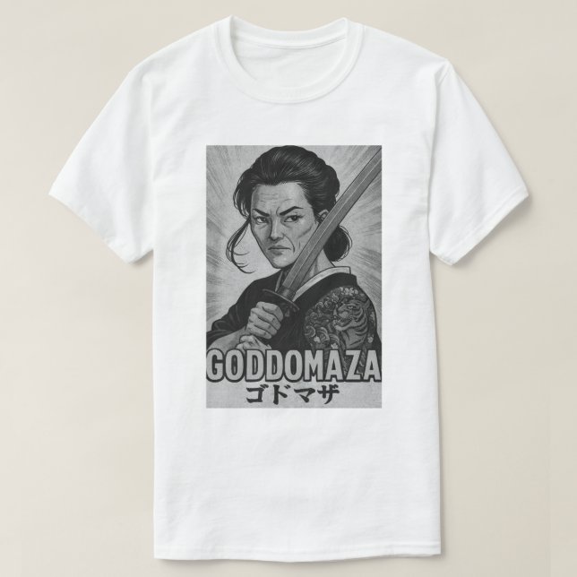 CAMISETA GODDOMAZA SAMURAI BW POSTER (Diseño del anverso)