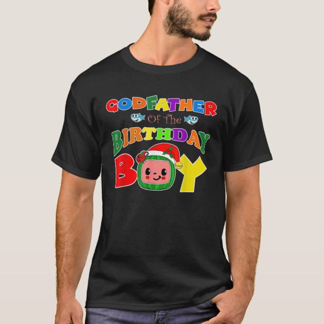 Camiseta Godfather Of The Birthday Boy Funny Melon Family M (Anverso)