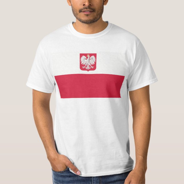 Camiseta Godłem de Flaga Polski z - bandera de Polonia (Anverso)