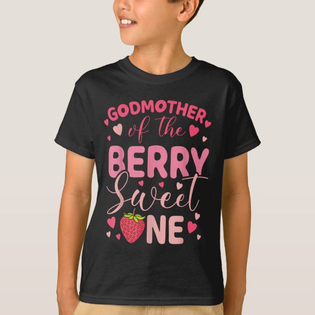 Camiseta Godmother of the berry sweet one strawberry first (Anverso)