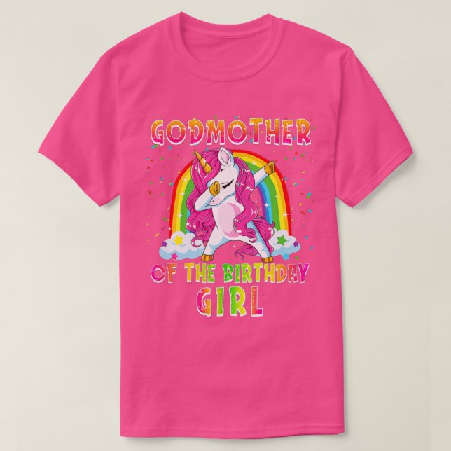 Camiseta Godmother of The Birthday Girl Dab Unicorn Matchin (Diseño del anverso)