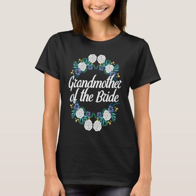 Camiseta Godmother Of The Bride Floral Wreath Bridal Shower (Anverso)