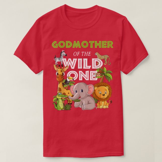 Camiseta GodMother of the Wild One Zoo Birthday Safari Jung (Diseño del anverso)