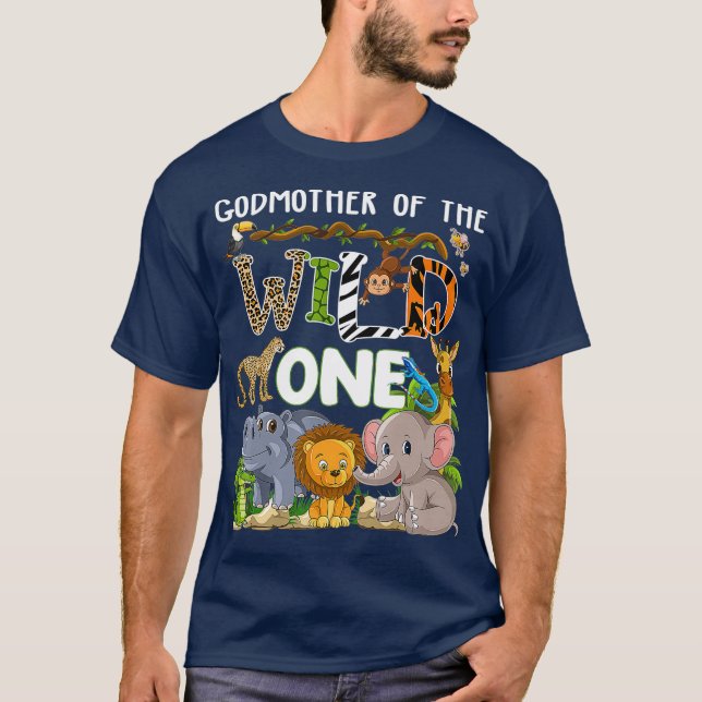 Camiseta Godmother Of The Wild One Zoo Theme Birthday (Anverso)