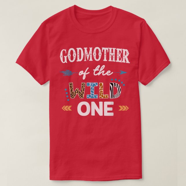 Camiseta Godmother the wild one girl birthday matching fami (Diseño del anverso)
