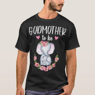 Camiseta GodMother To Be Elephant Baby Shower Floral Premiu