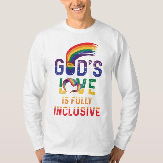 Camiseta God's Love Is Fully Inclusive LGBTQ Ally Gay Pride (Anverso)