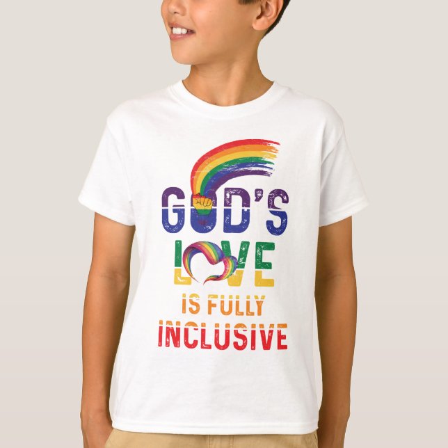 Camiseta God's Love Is Fully Inclusive LGBTQ Ally Gay Pride (Anverso)