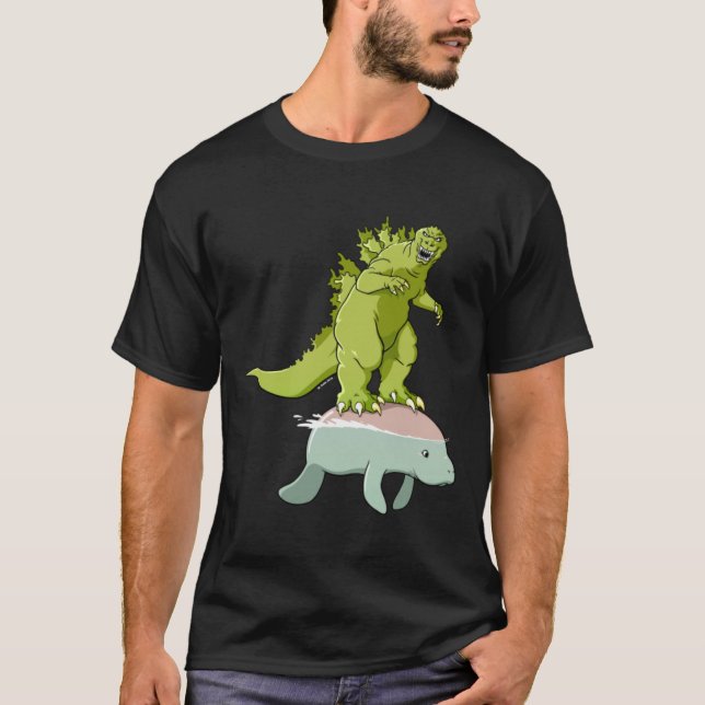 Camiseta Godzilla en un Manatee (Anverso)